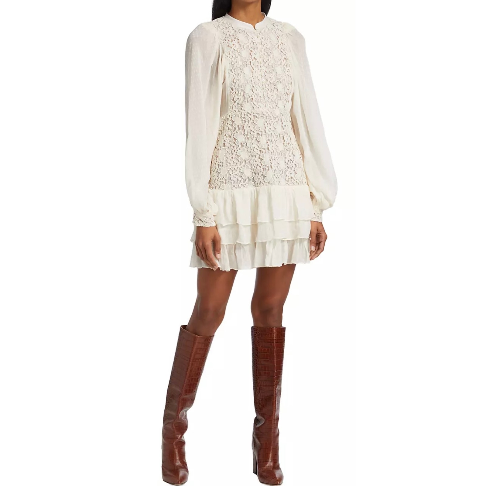 NWT byTIMO Dotted Jacquard Lace Mini Dress SZ S