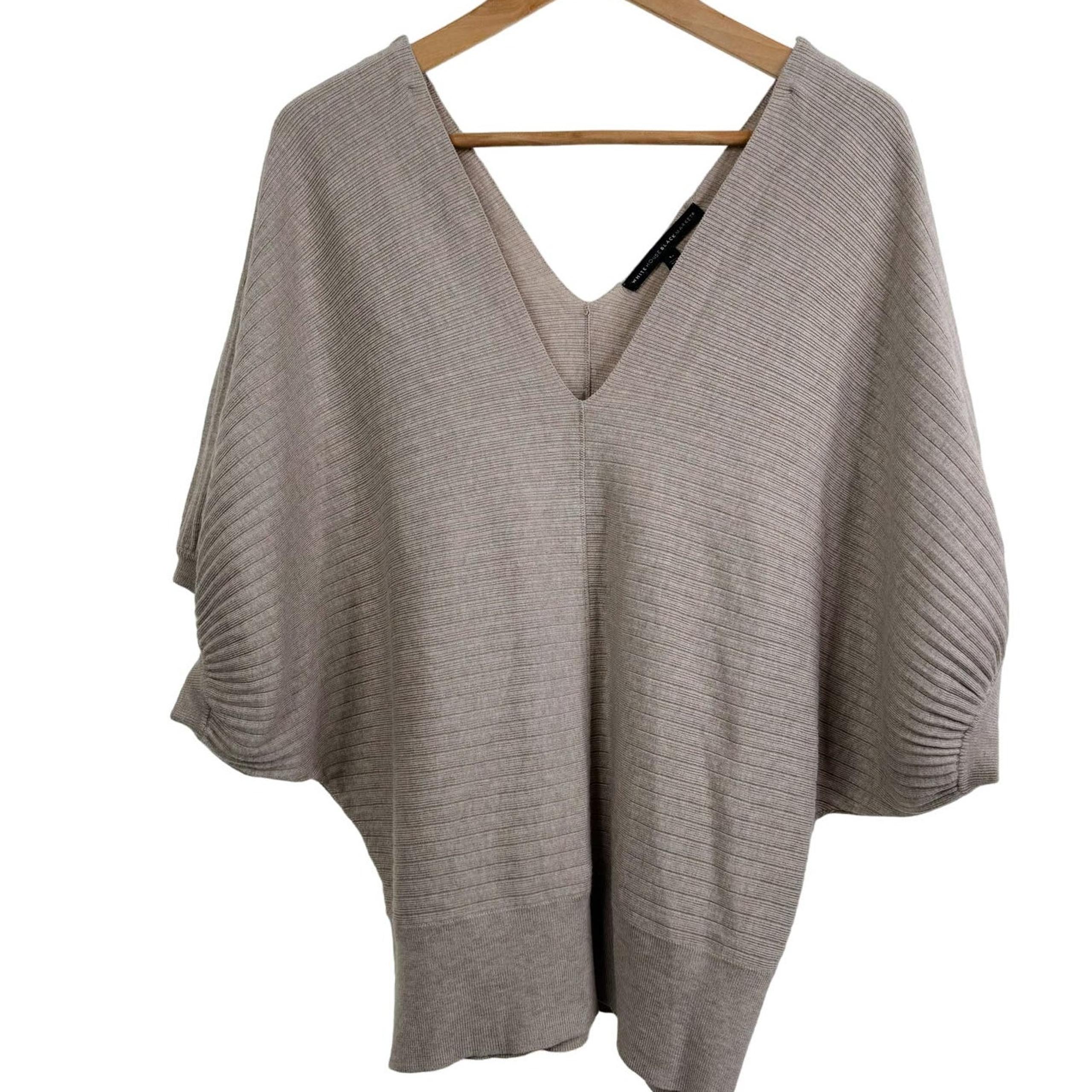 White House Black Market V-Neck Dolman Sweater on Biscotti Size L NWT