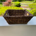 Large Brown Rectangular Boho Wicker Basket with Handles