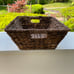 Large Brown Rectangular Boho Wicker Basket with Handles