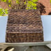 Large Brown Rectangular Boho Wicker Basket with Handles