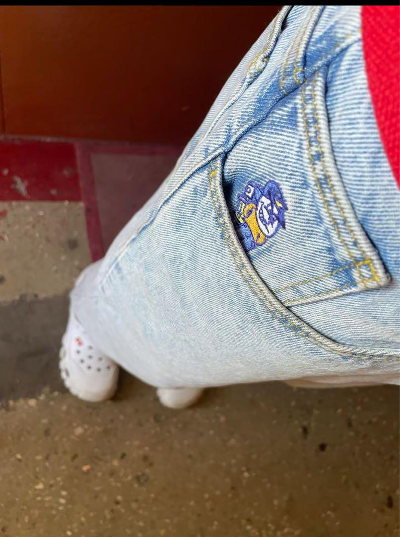 93DENIM Character Embroidered Denim Pants