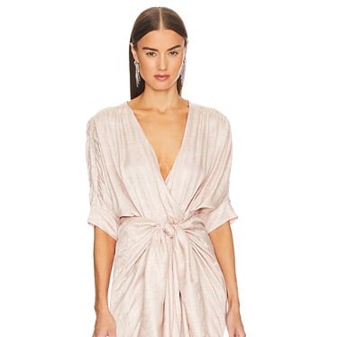 Callahan Sami Midi Dress Blush Pink Beige Small REVOLVE