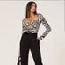 AFRM Adria Zebra Halter Crop Top