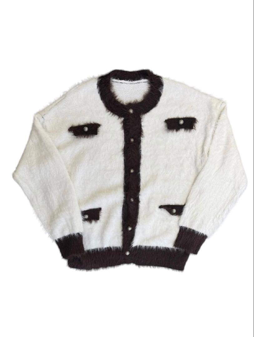 偉大な ALUDE SELECT】Bicolour Crewneck - Knit Shaggy トップス