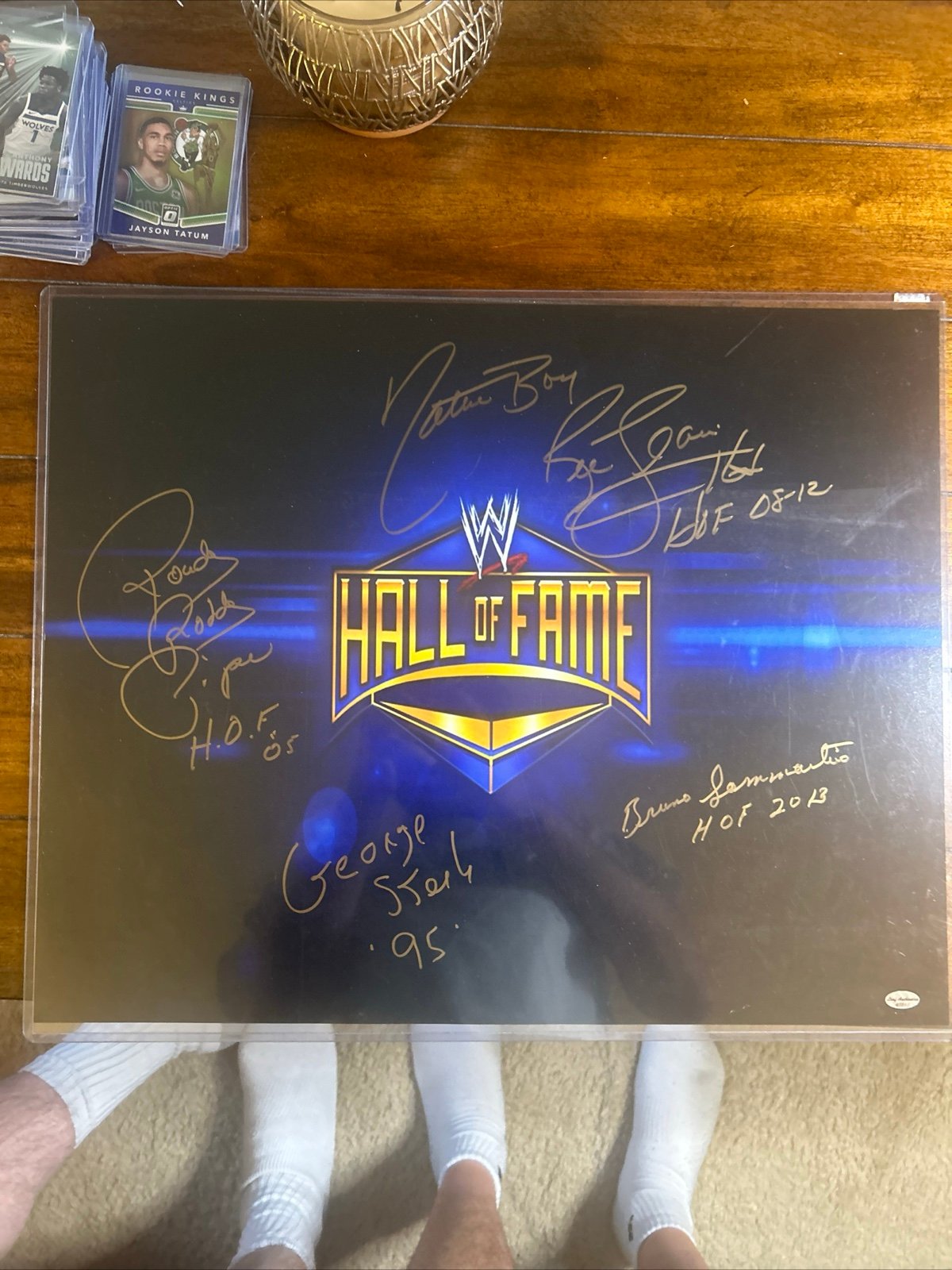 Piper, Flair, Steele, Sammartino Autographed Hall Of Fame 16x20 Poster Sized COA