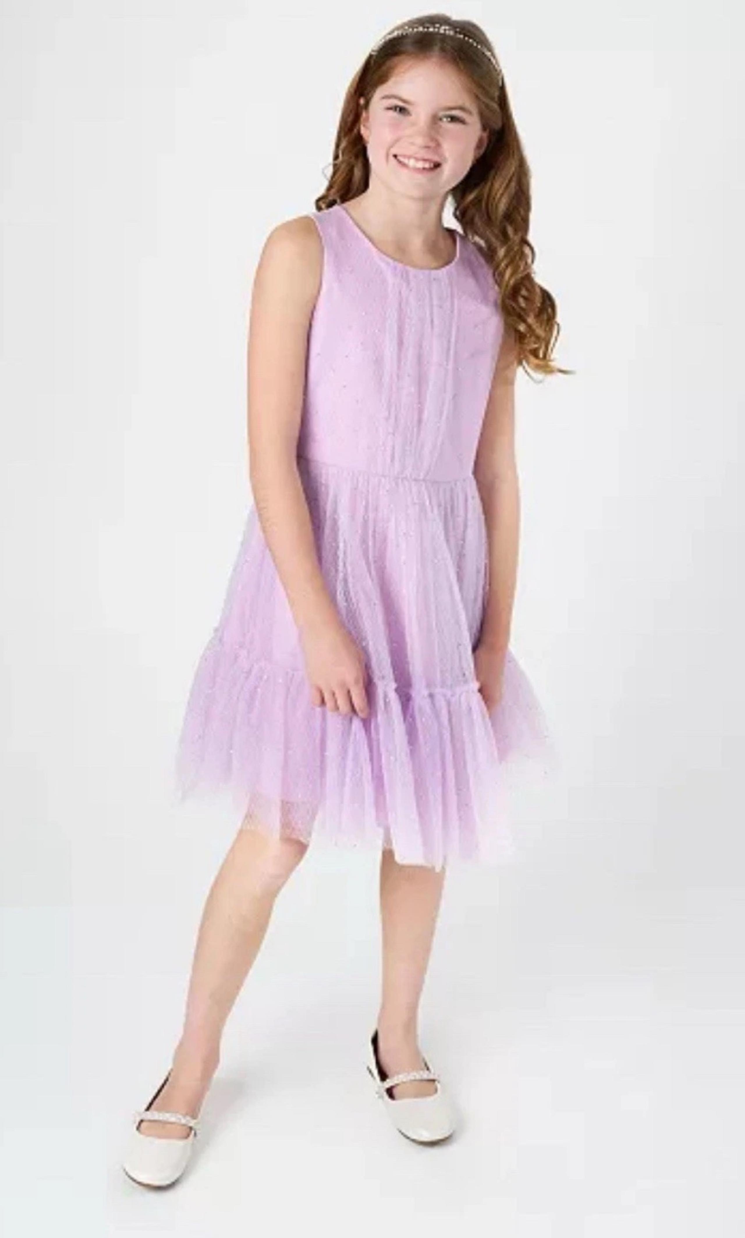 Rare Editions Purple Lilac Girls Party Formal Dress Youth Girls Size 12 NEW
