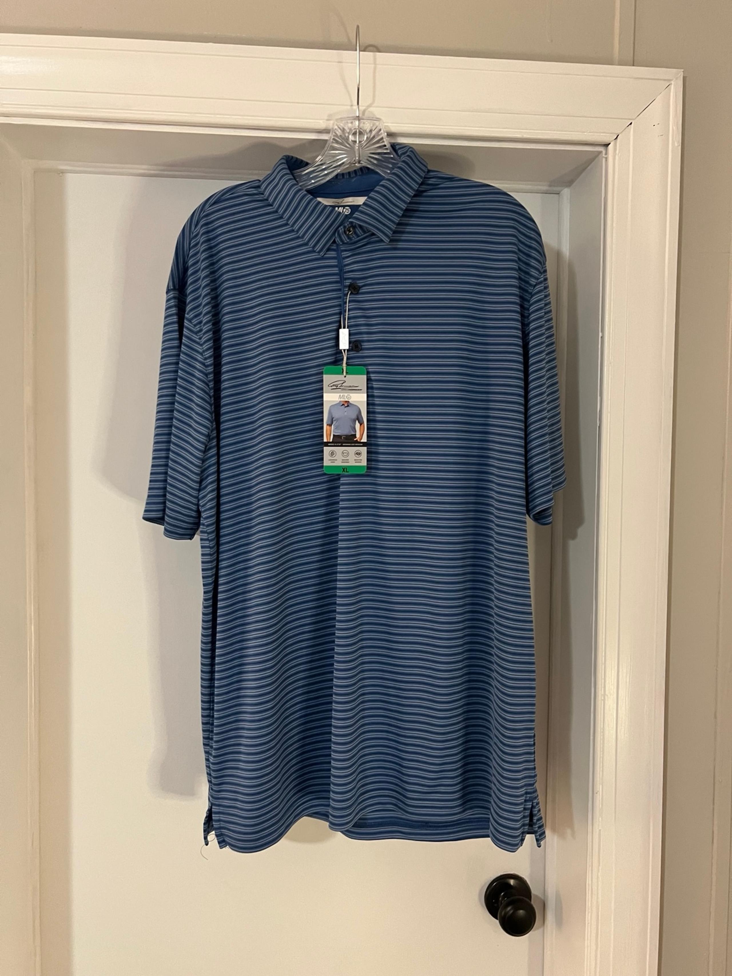 Greg Norman Pro Series Golf Polo Shirt Freedom Performance Blue Men's Size XL