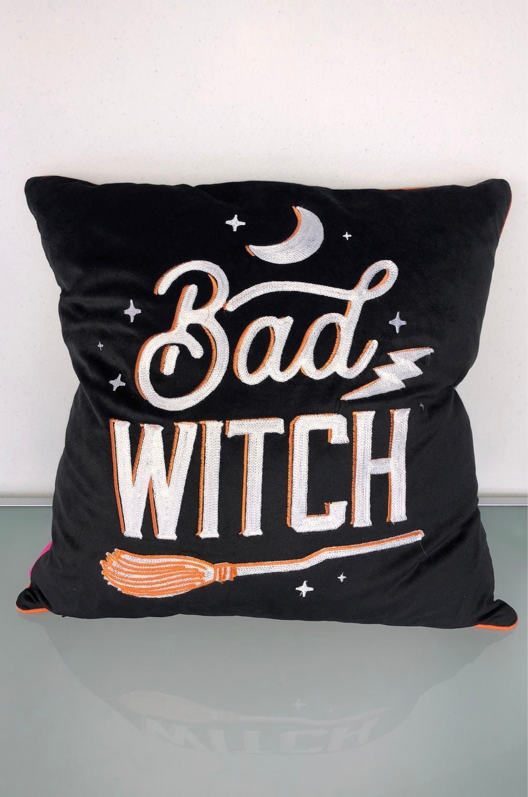 Good witch bad witch hat broom moon Pillow