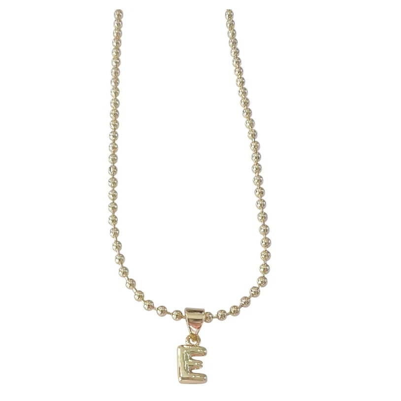 Letter E Initial Necklace