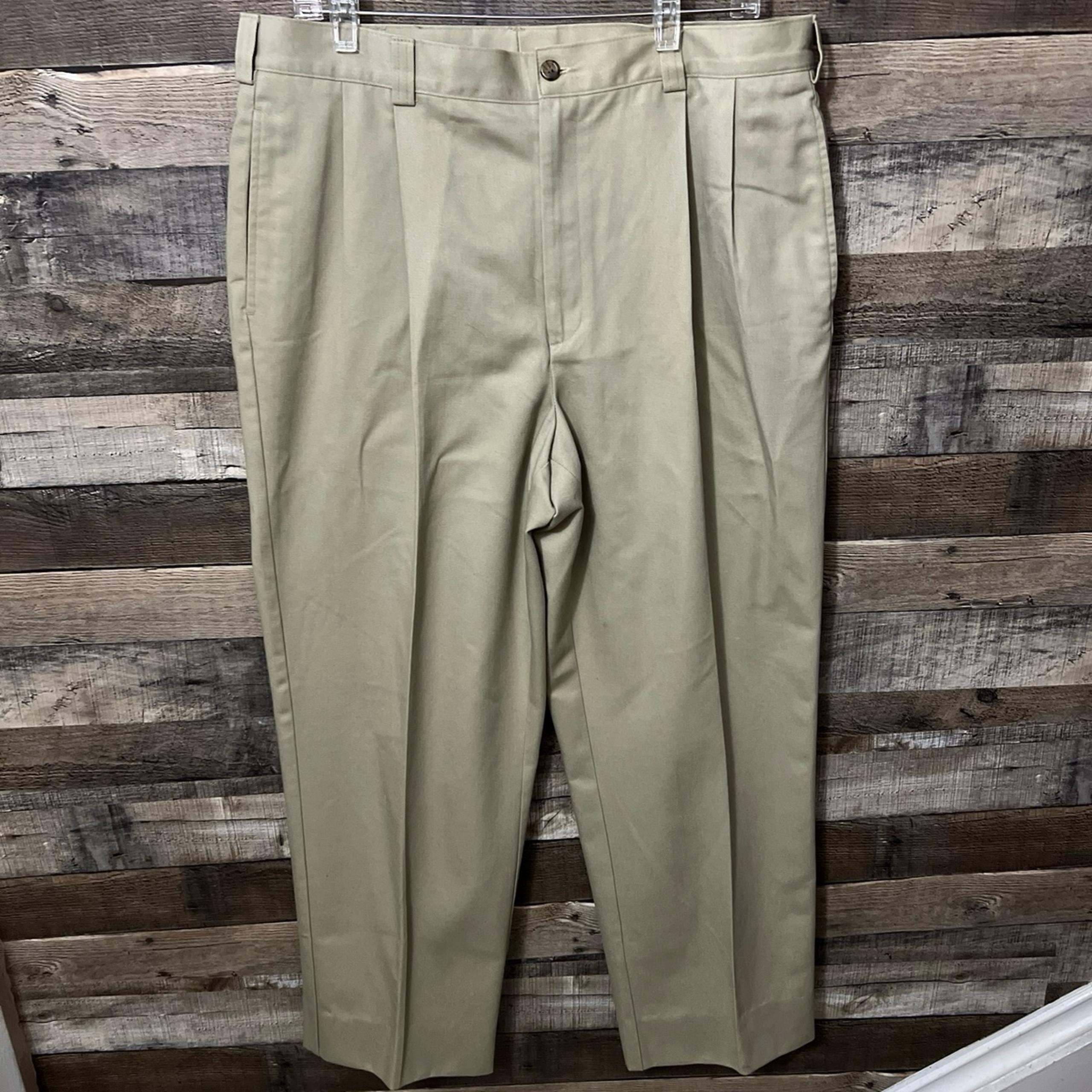Tommy Hilfiger Men’s Pleated Classic Fit Beige Pants - W36 L34