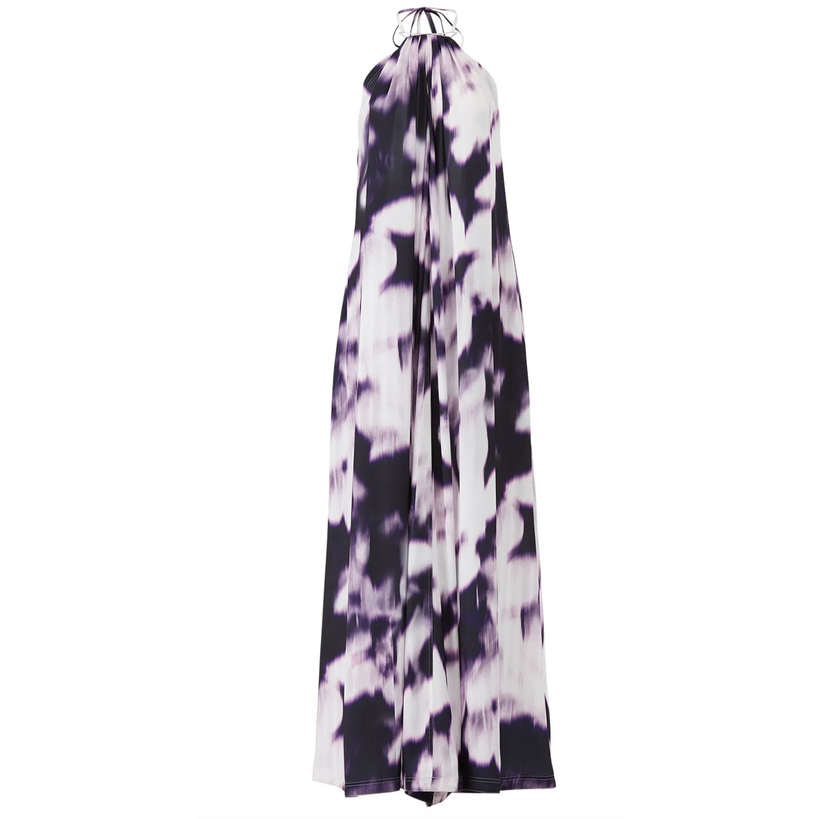 KAUFMANFRANCO Purple Halter Maxi Dress SMALL Backless Sundress Designer 1195