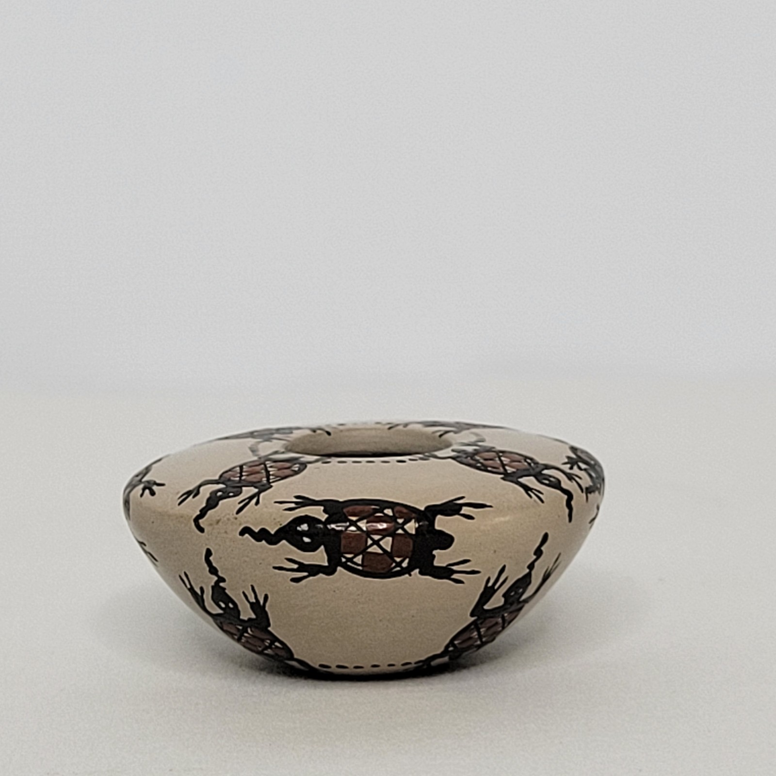 Native Mata Ortiz Art Pottery Reptiles Mini Seed Pot Carmen Veloz 2 x 1