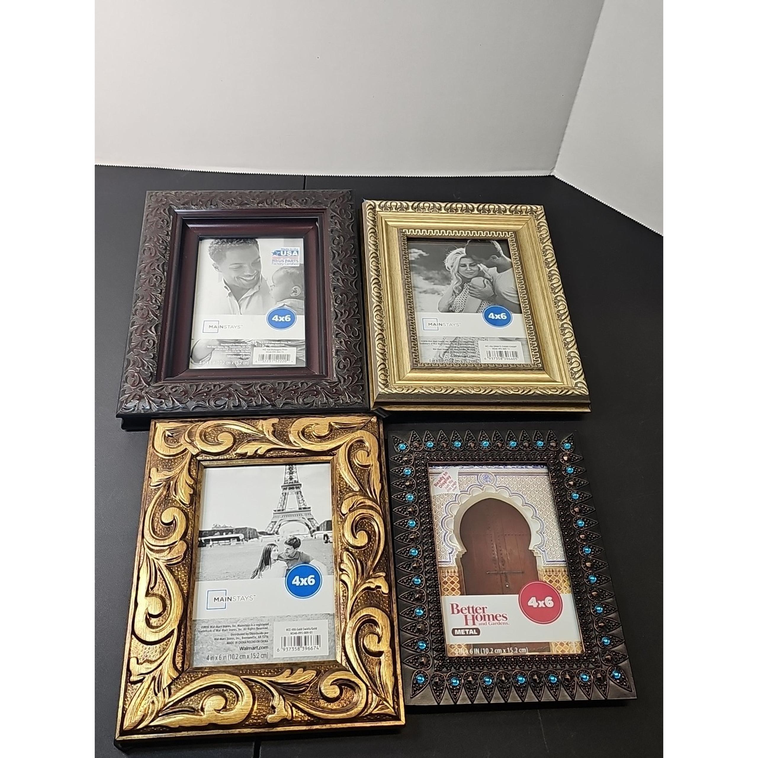 Mainstays 4" x 6" Tabletop Picture Frames Photo Holder Set Of 4 (1 metal)