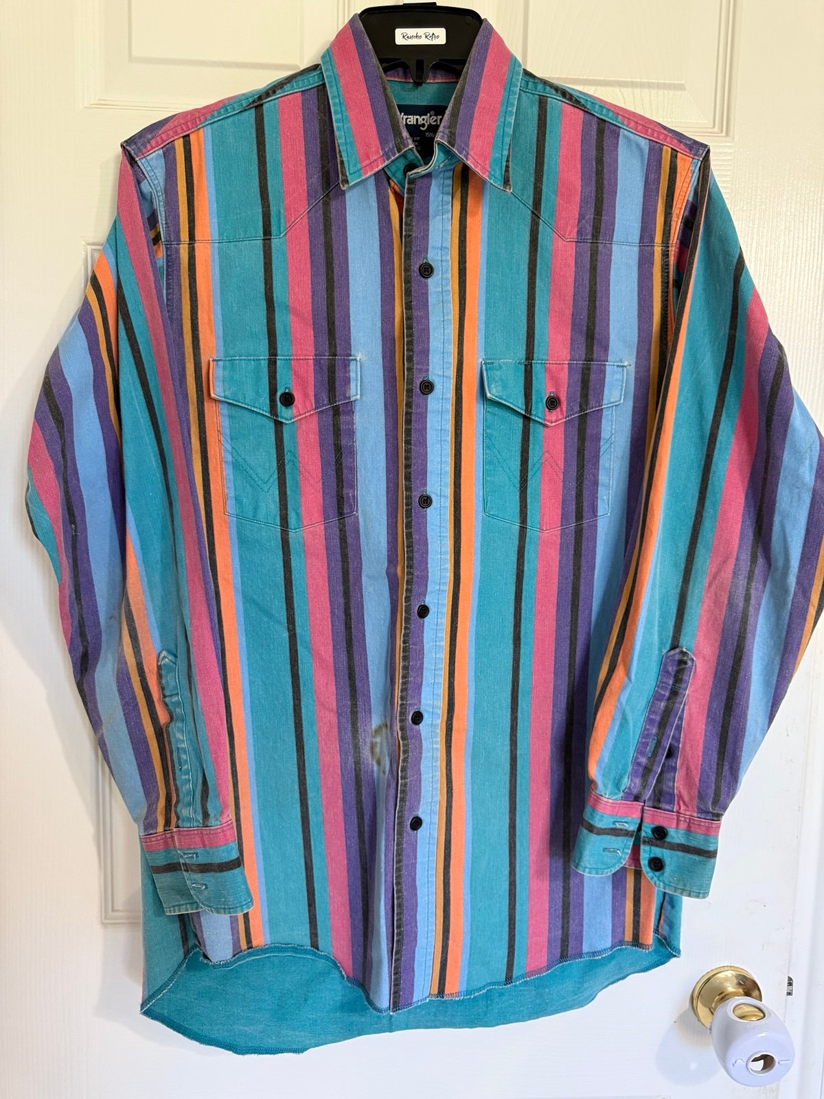Wrangler Brushpopper western vintage shirt 15.5-33