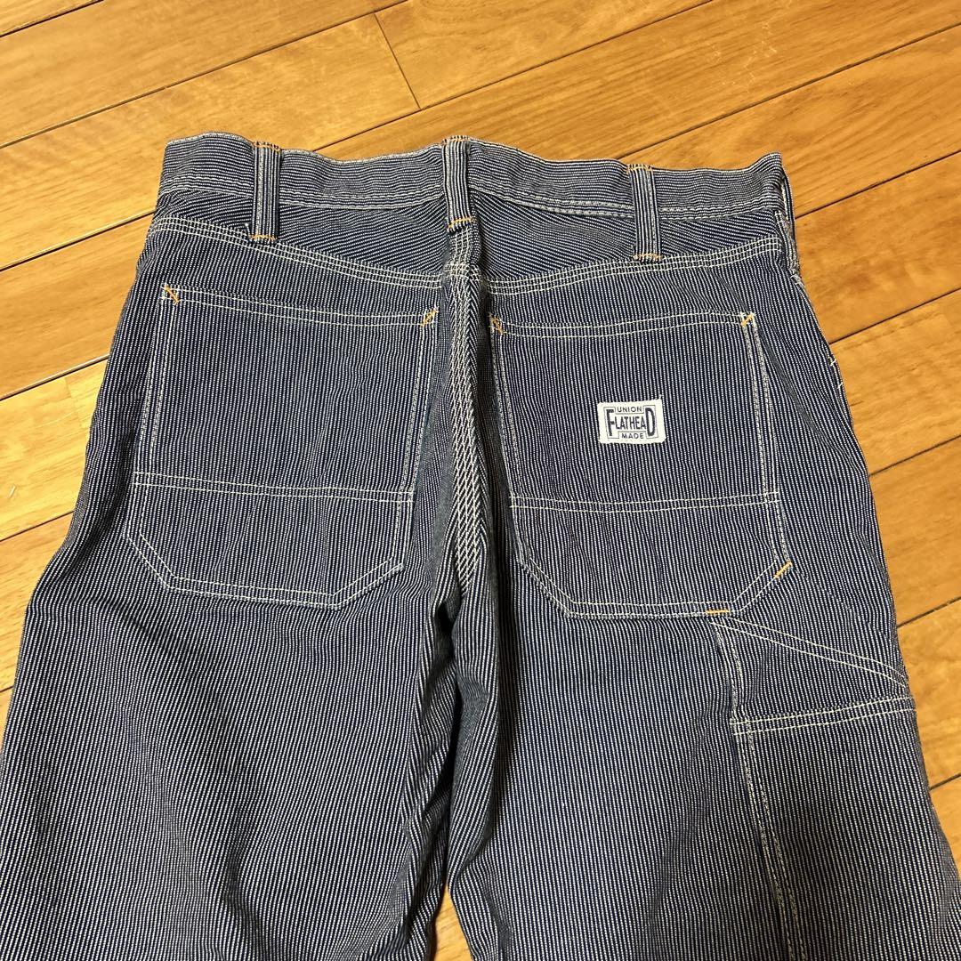 The Flat Head Hickory Painter Pants - White/Navy | Garmentory