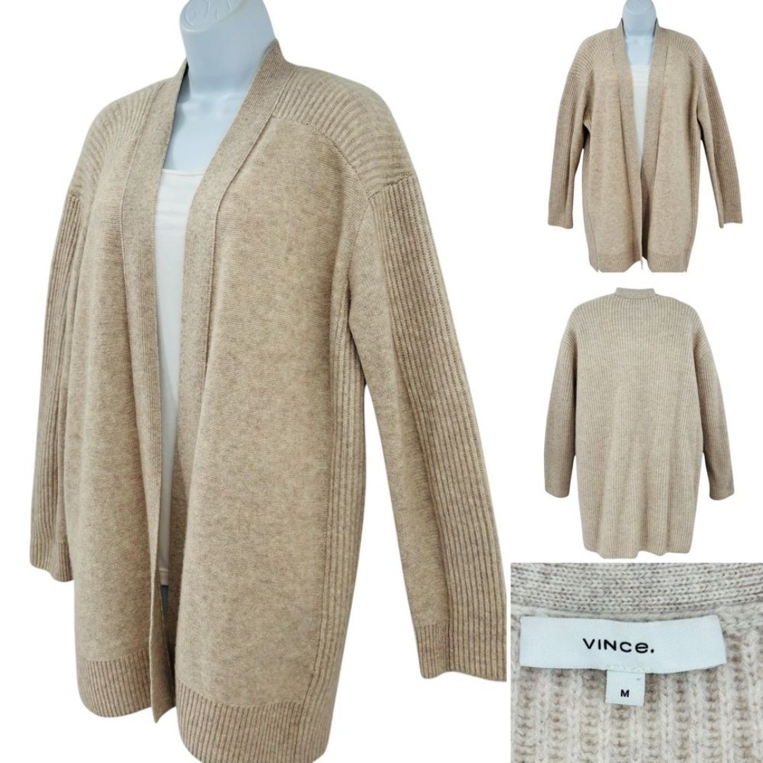 Vince Cashmere Wool Blend Open Front Cardigan Sz. Med