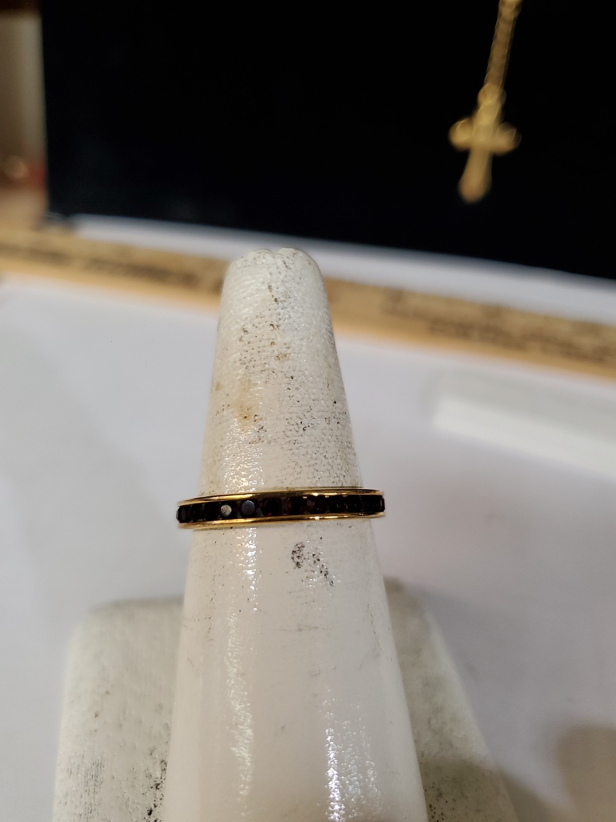 Genuine Garnet anniversary band Ring
