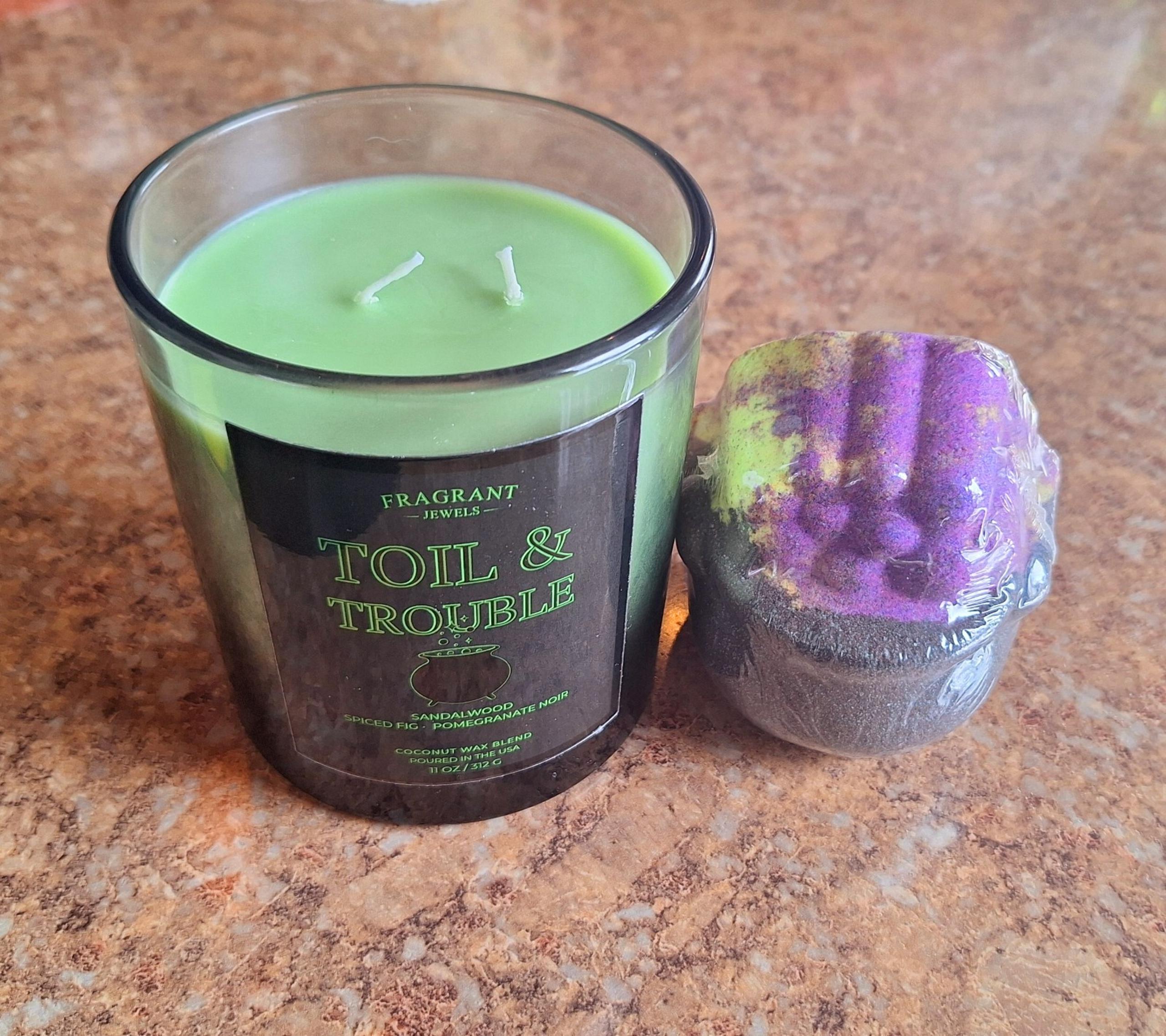 Fragrant Jewels Toil & Trouble Candle & Bath Bomb Set
