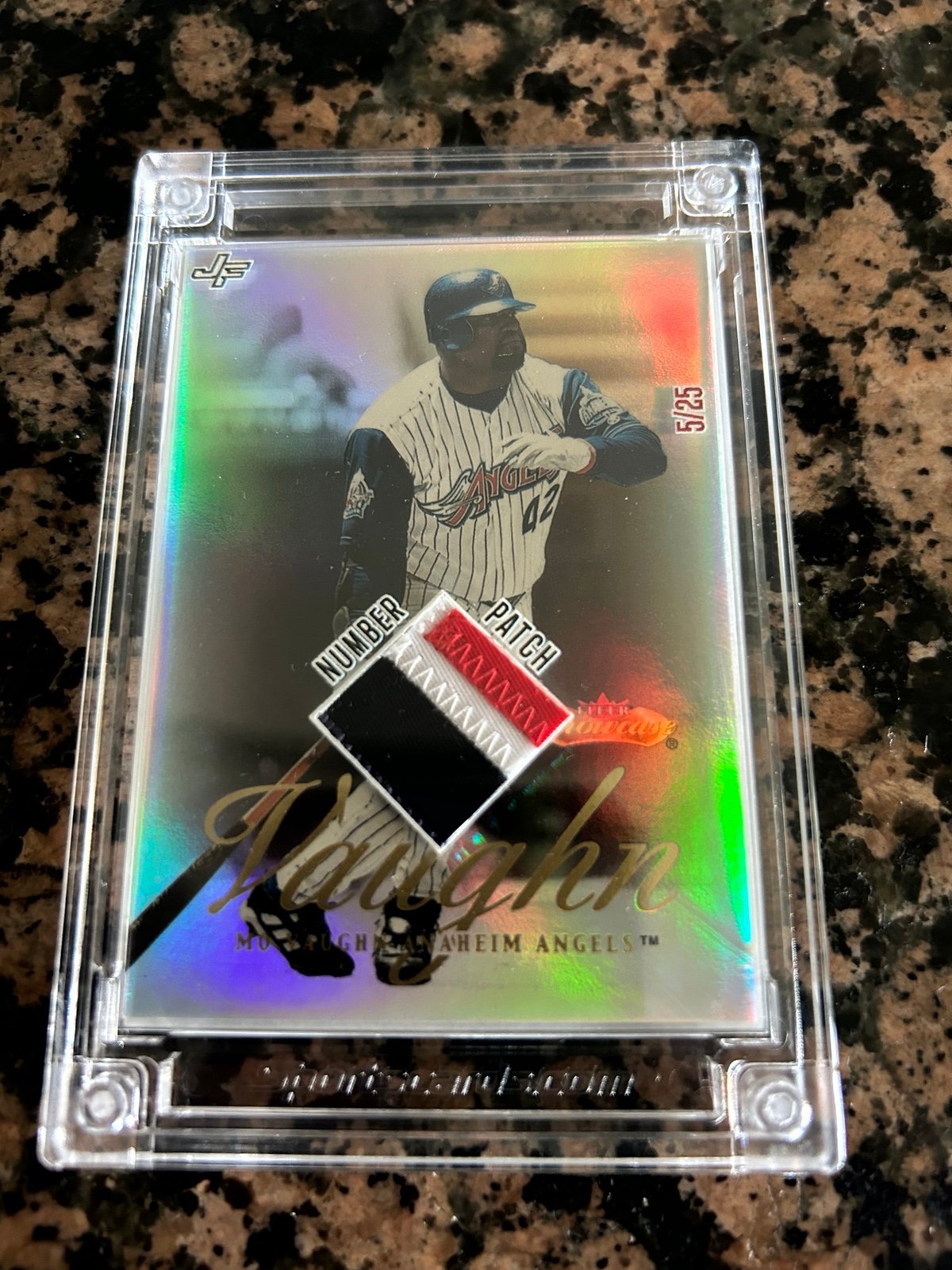 UBER RARE 5/25 Sealed Mint Mo Vaughn 2000 (40th Ann) Game Worn Angels Jersey Num