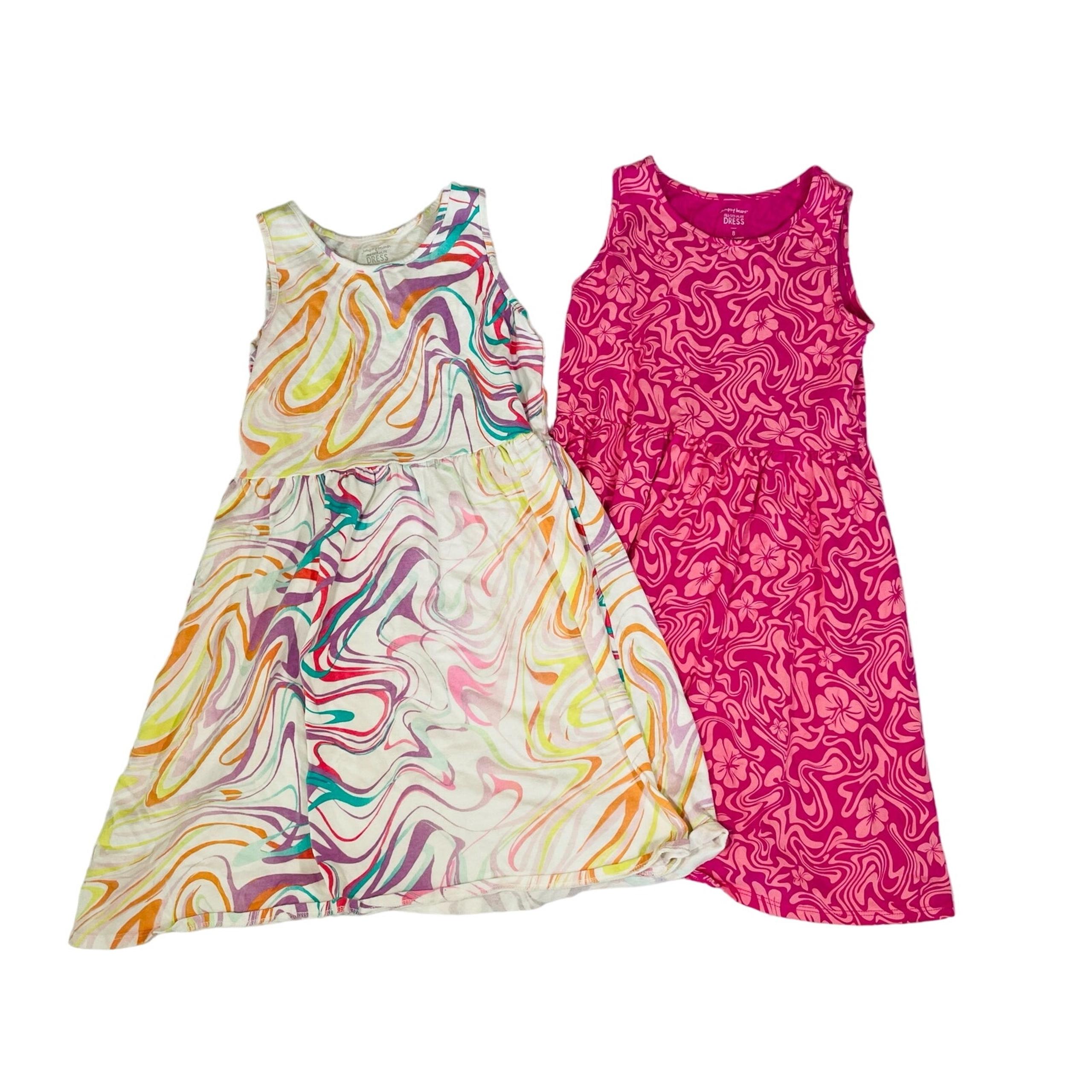 Jumping Beans All Day Play Dress Sleeveless Casual Knee Length Cotton Size 8