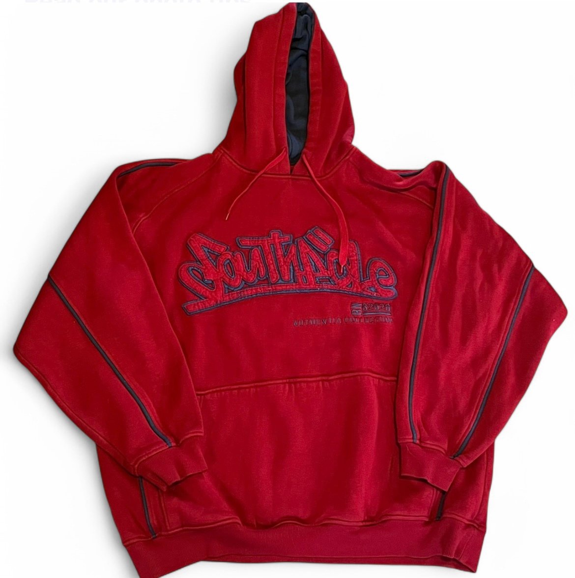Vintage Y2K Red Puffy Print Southpole Hoodie Size XL