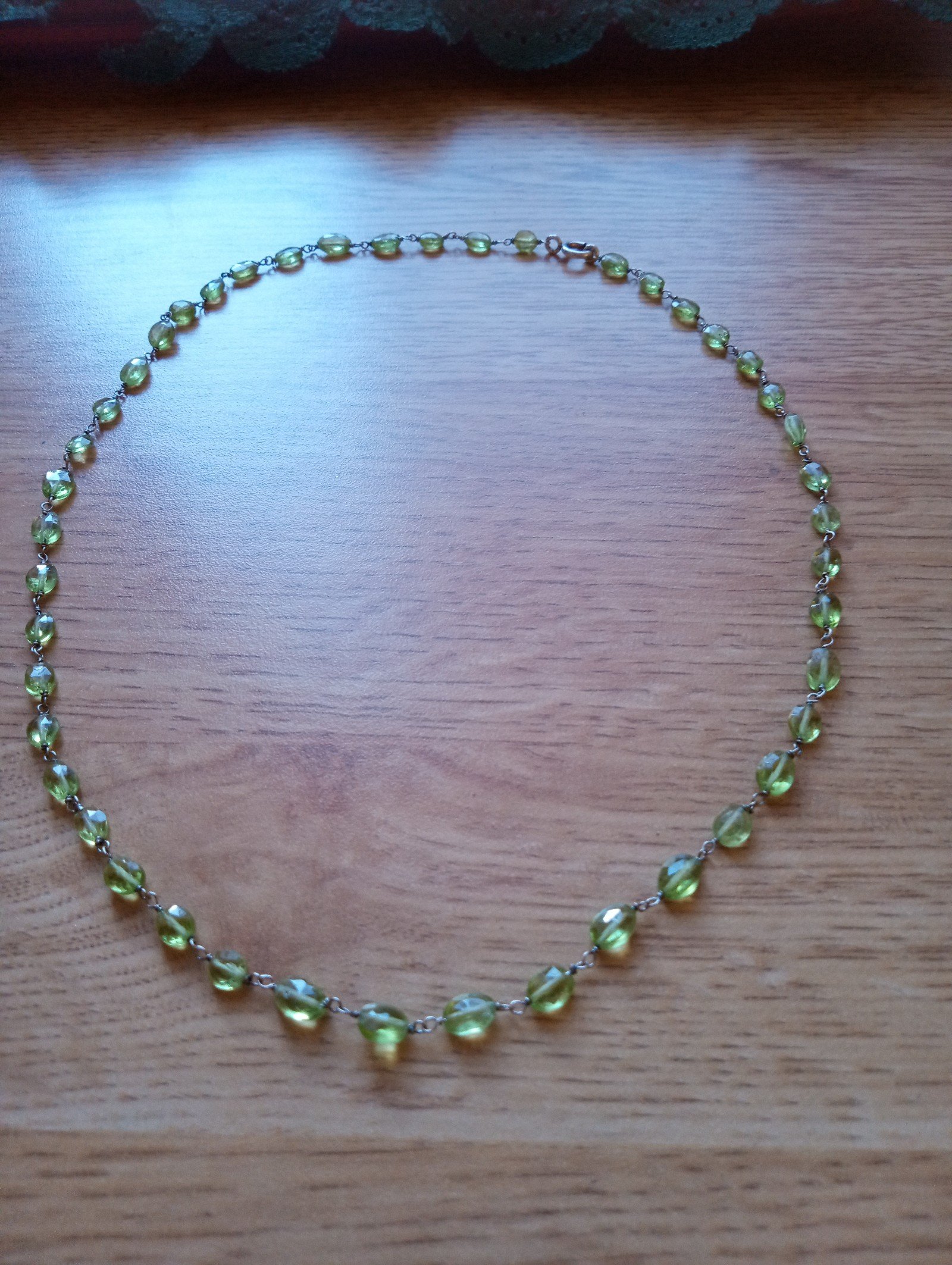 925 Silver Vintage Faceted Peridot Necklace