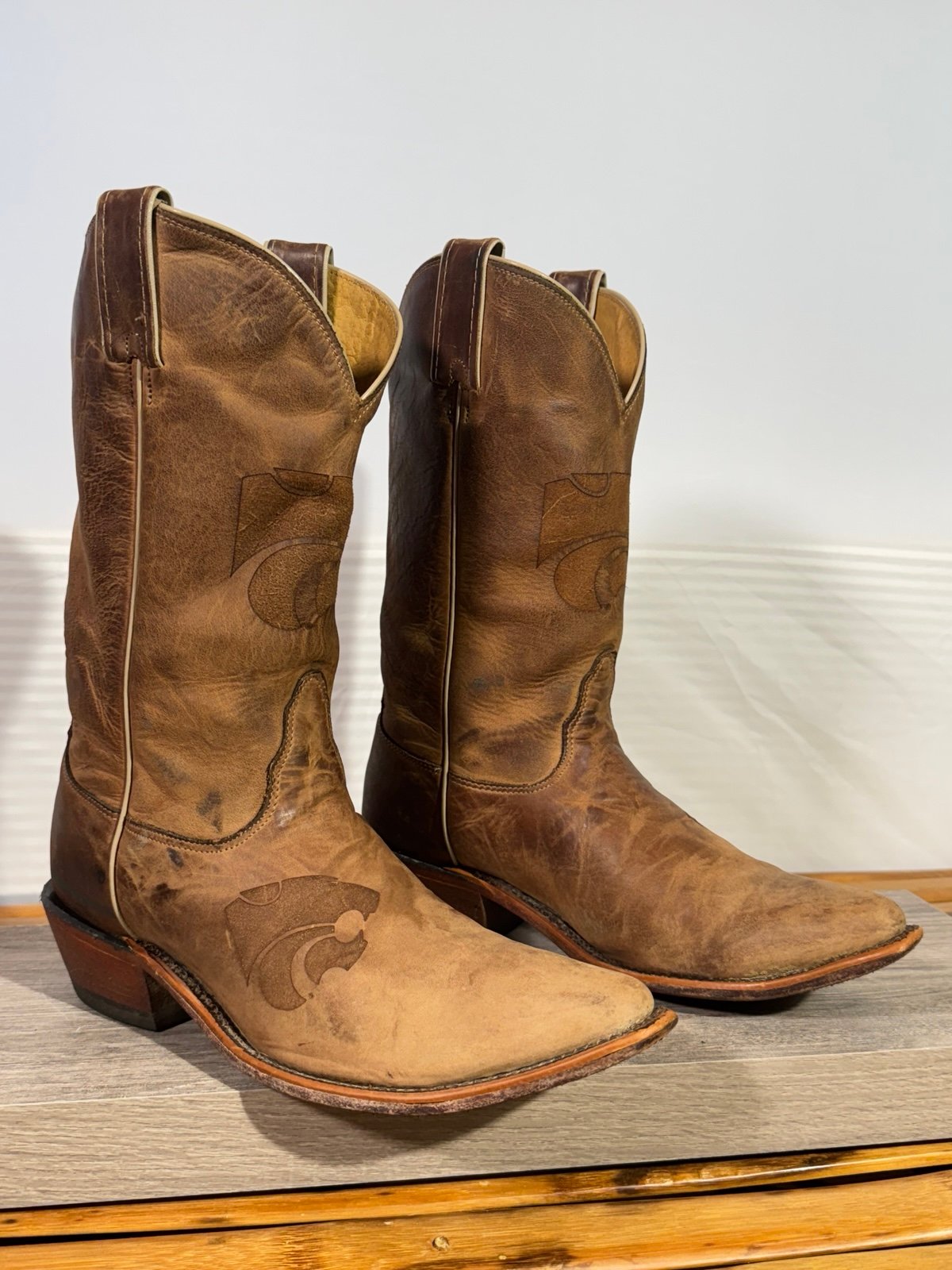 Kansas State University KSU Nocona Leather Cowgirl Boots Women's Size 8.5B