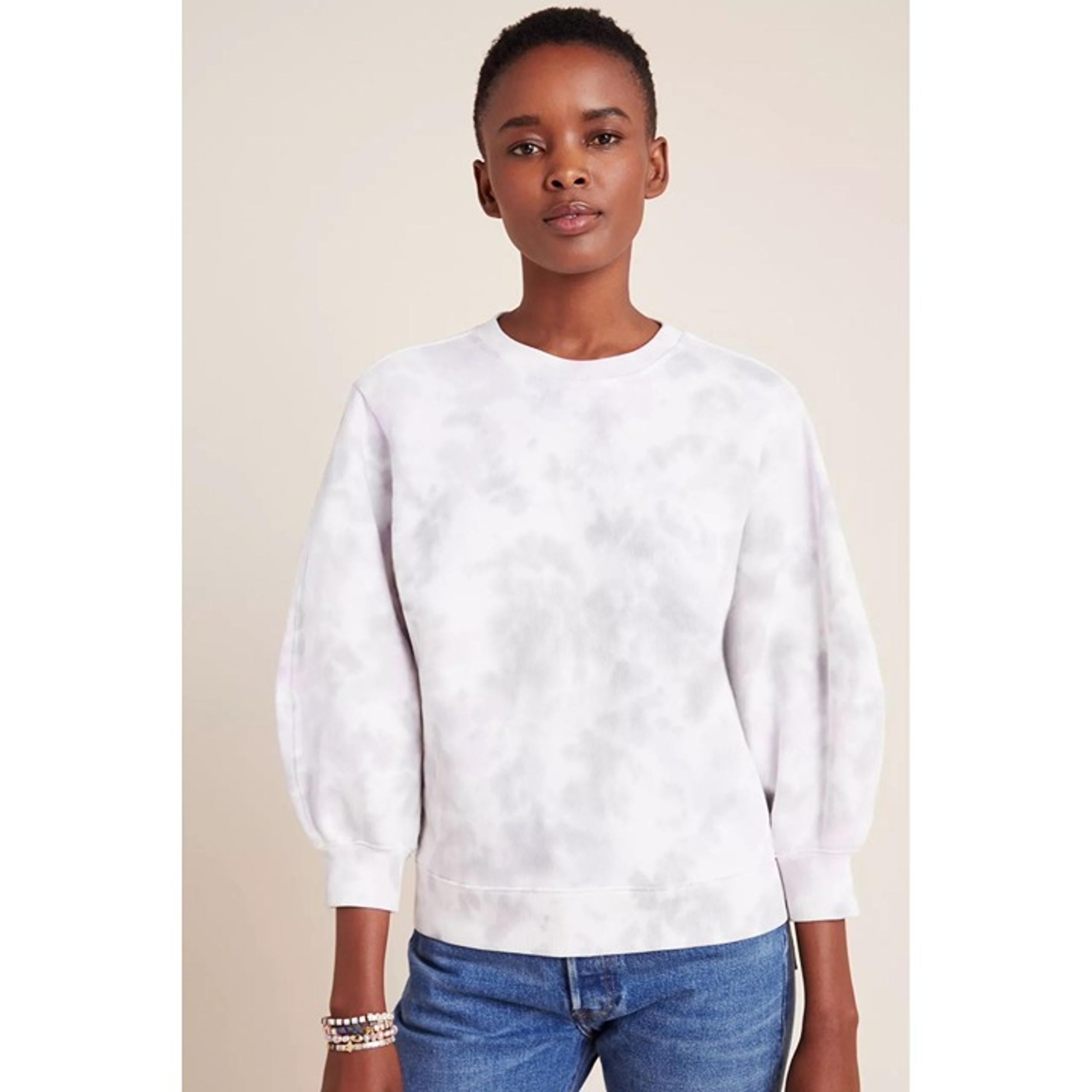 Agolde Thora Tie Dye Sweatshirt Womens Medium Crewneck Purple White Lounge Comfy