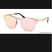 Ray Ban Blaze Clubmaster Gold 3576N 043/E4 Pink Mirror Lenses Unisex 47mm New