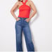 Nwt Evereve Hayden XS Criss Cross Ribbed Halter Top Cherry Tomato