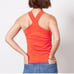 Nwt Evereve Hayden XS Criss Cross Ribbed Halter Top Cherry Tomato