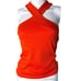 Nwt Evereve Hayden XS Criss Cross Ribbed Halter Top Cherry Tomato