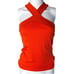 Nwt Evereve Hayden XS Criss Cross Ribbed Halter Top Cherry Tomato