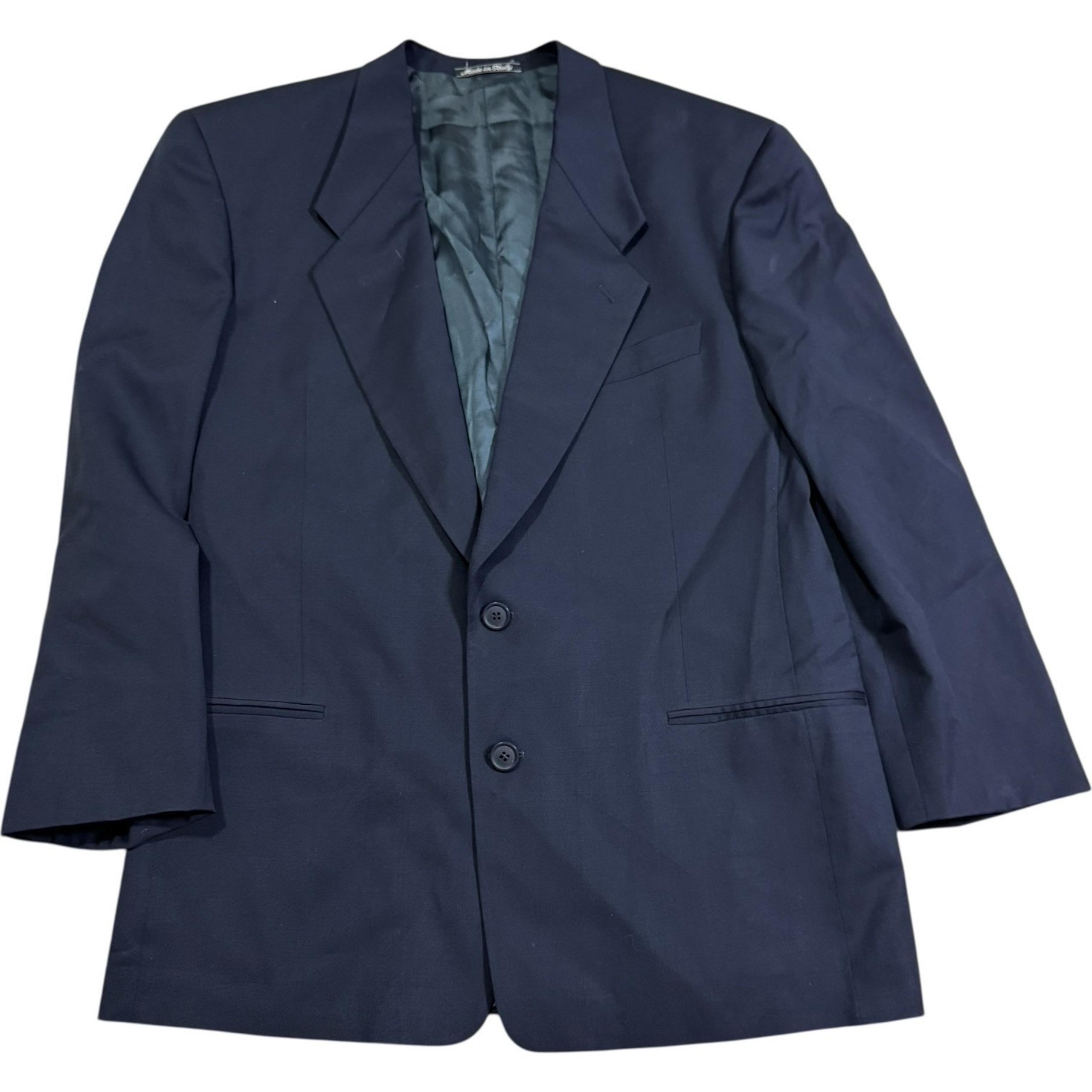Vtg 90's Armani Giorgio Blazer 40R Navy Blue Classic Suit 100% Wool Jacket