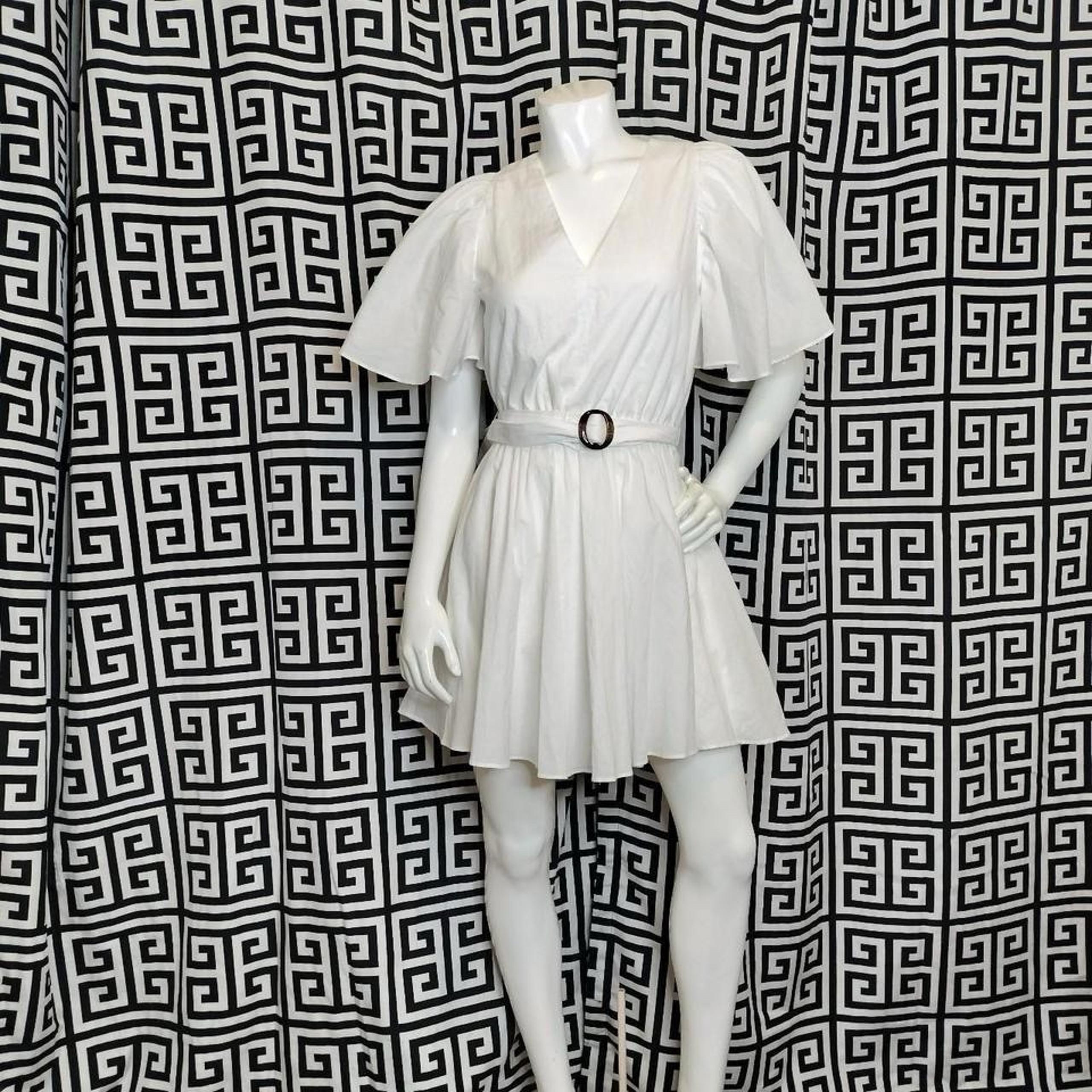 Black Halo Keeno belted cotton-poplin 
Mini dress size;S