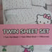 Hello kitty flower, bows & mushrooms cotton sheet set BNWT VHTF RARE