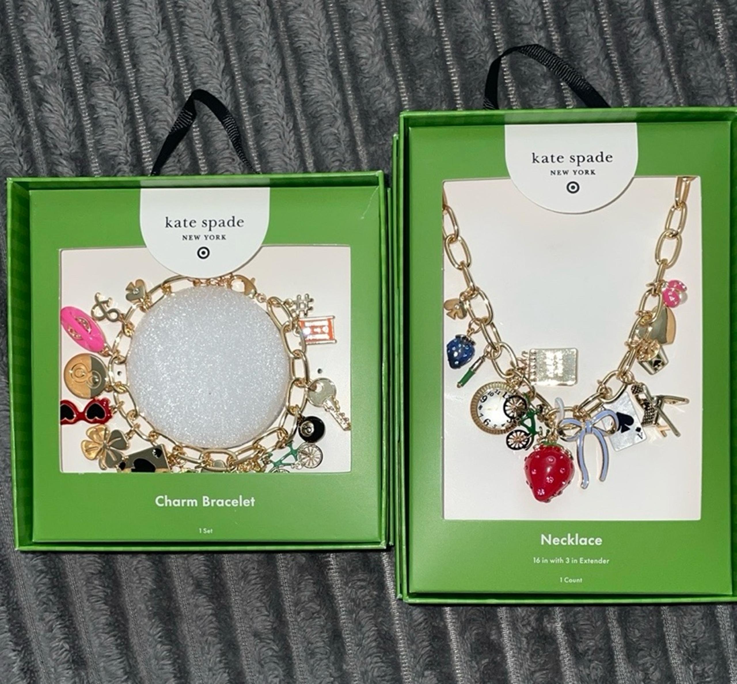 Kate Spade Matching Charm necklace & bracelet set