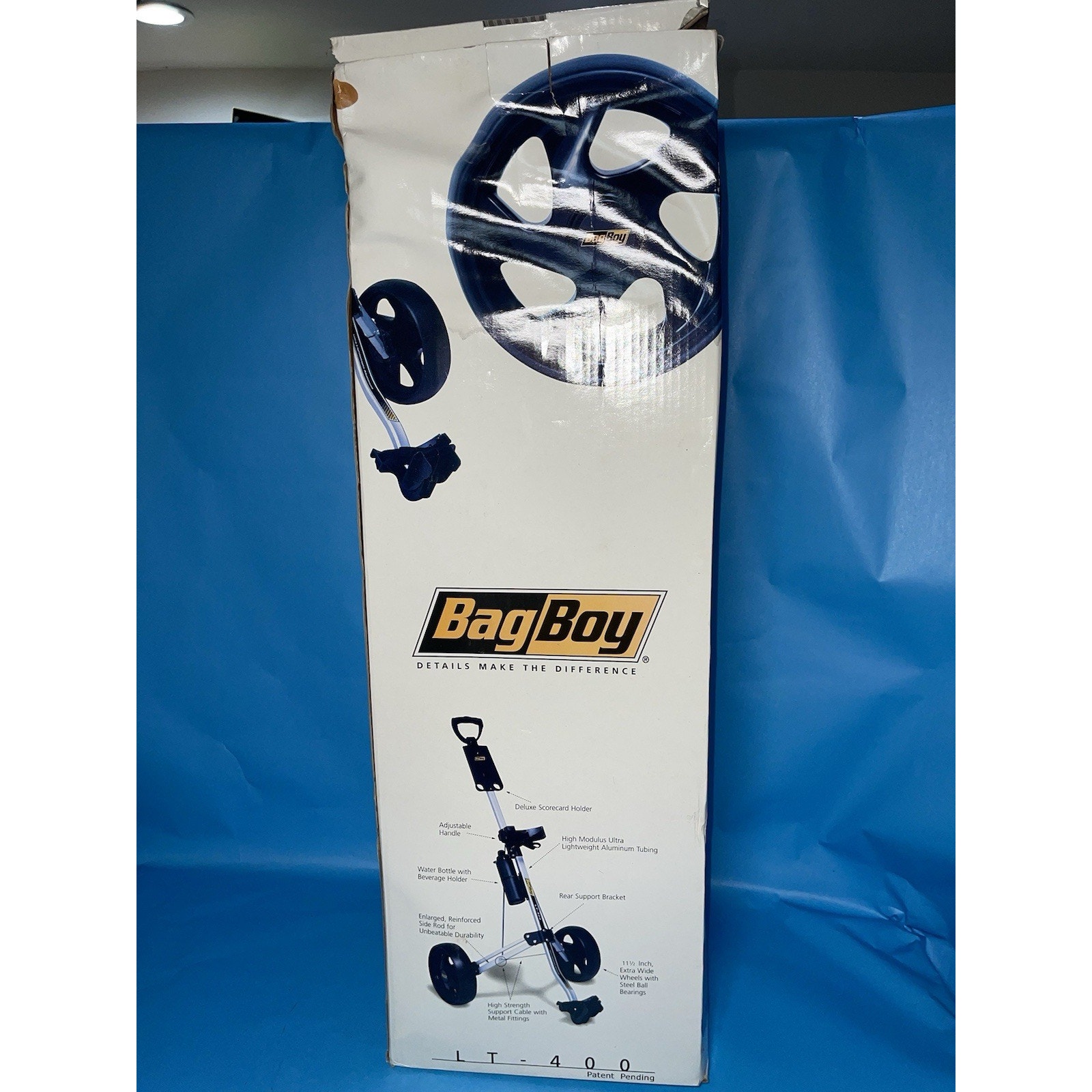 Bag Boy LT-400 Golf Push Cart Black Aluminum Folding w/ Scorecard Holder