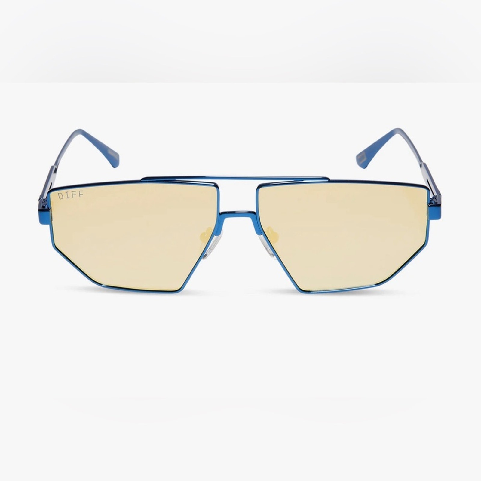 Diff Galactic Heroes Metallic Solar Blue Gold Mirror Polarized Sunglasses