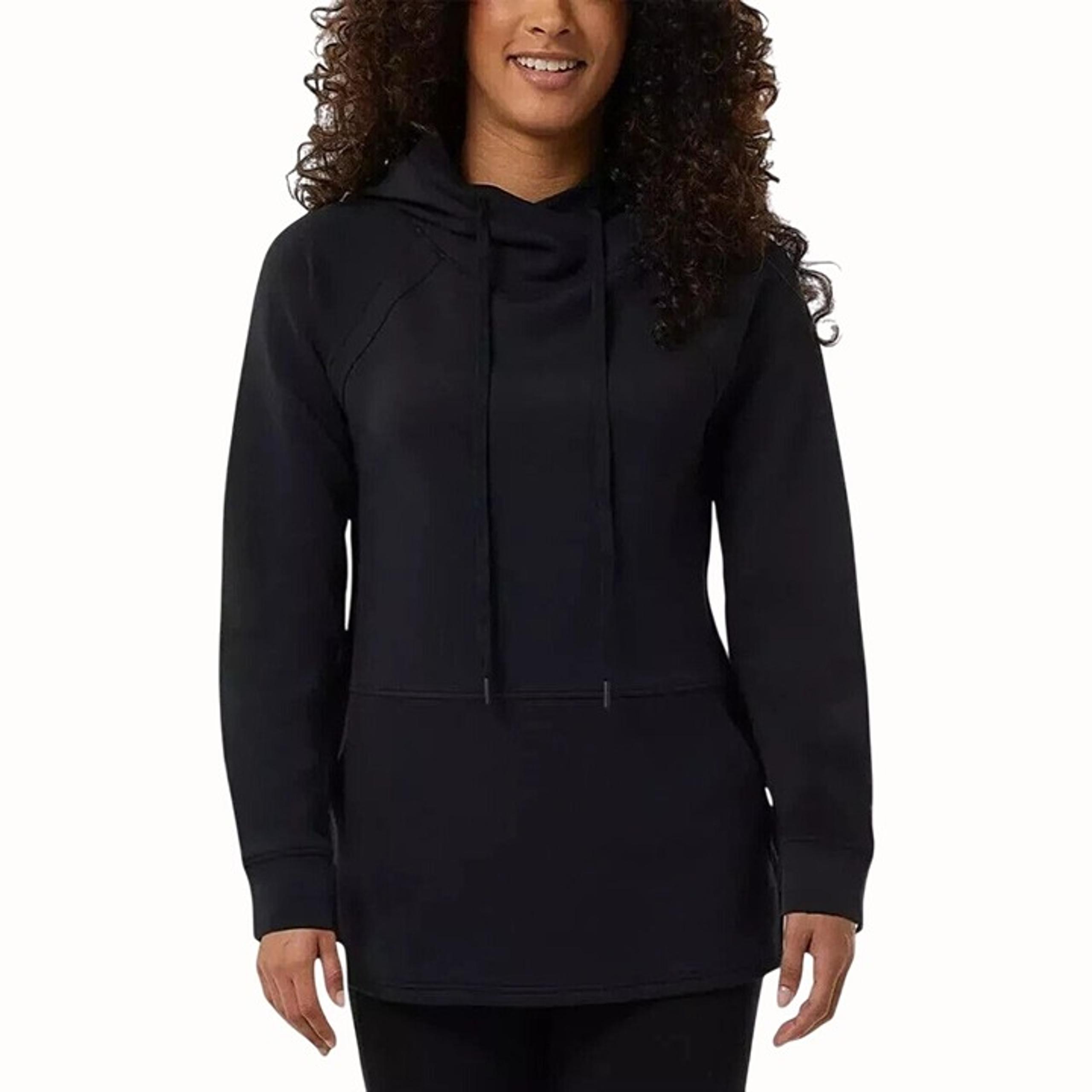 32 Degrees Womens Tech Hoodie Raglan Style Comfy Pullover Black NEW Small