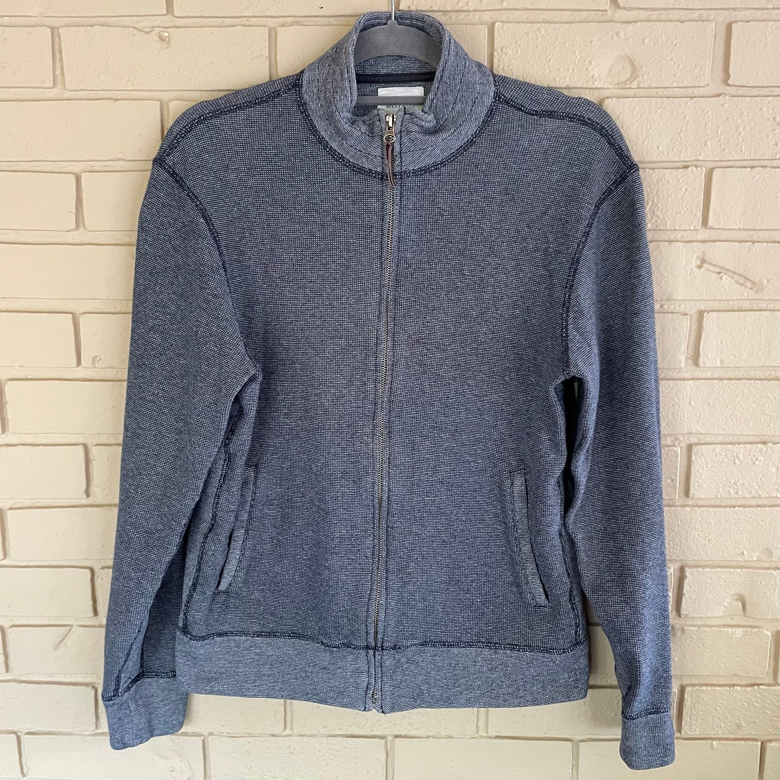 Billy Reid Mens Gray Cotton Full Zip Sweater Jacket Minimalist Size Small S