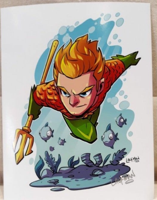 Aquaman chibi art signed laufman