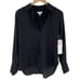 Nordstrom Popover Blouse Black Long Sleeves Collared Lightweight Women Small