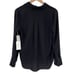 Nordstrom Popover Blouse Black Long Sleeves Collared Lightweight Women Small