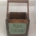 VINTAGE WOOD BOX FRENCH FRANCE w HANDLE 4 1/2 SQUARE
