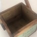 VINTAGE WOOD BOX FRENCH FRANCE w HANDLE 4 1/2 SQUARE