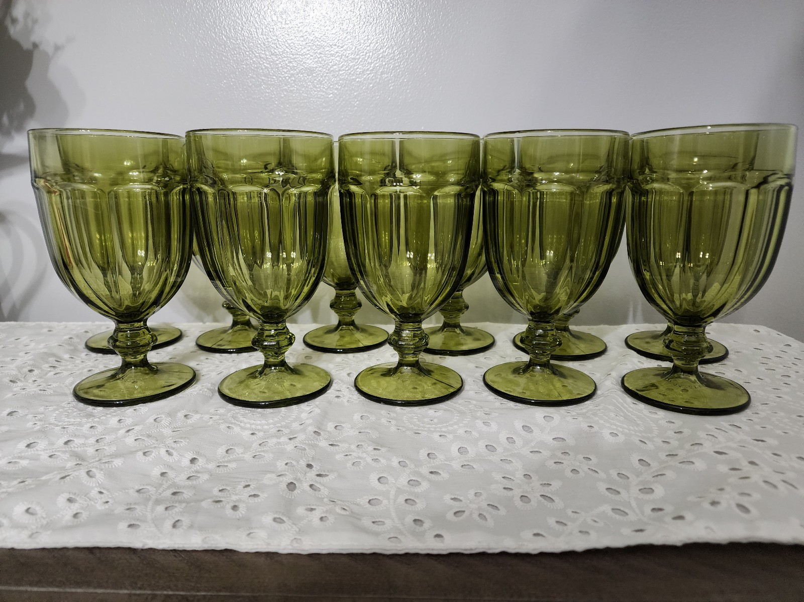 Vintage Libbey Duratuff green glasses