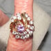 Vintage 14K HGE Amethyst White CZ Bling Cocktail Ring Size 9 Signed