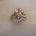Vintage 14K HGE Amethyst White CZ Bling Cocktail Ring Size 9 Signed